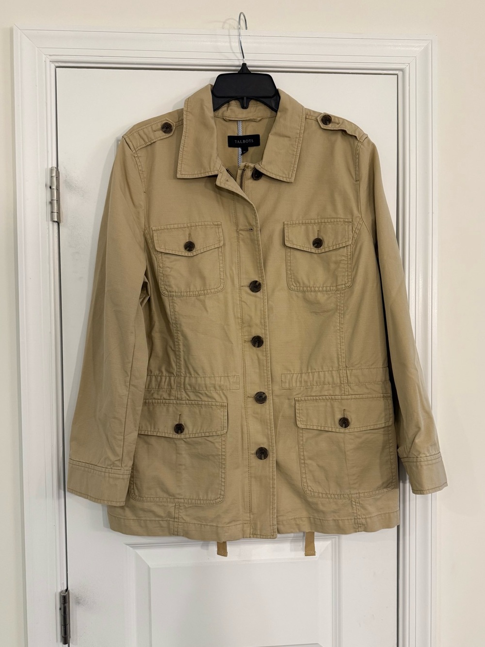 Talbots Khaki Utility Jacket Women’s XL Cotton Classic Preppy